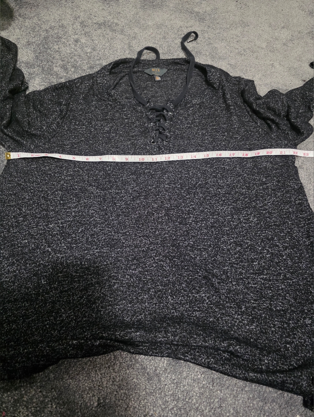 41 Hawthorn Black Laced V-Neck Knit Top